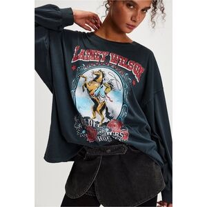 Daydreamer Free People Lainey Wilson Wild Long-Sleeve Oversized Tee Nwt